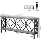 Console étroite Lantine de 180 cm avec rangement