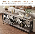 Console étroite Lantine de 180 cm avec rangement
