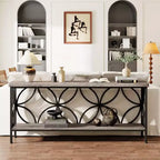 Console étroite Lantine de 180 cm avec rangement