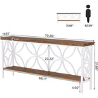 Console étroite Lantine de 180 cm avec rangement