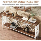 Console étroite Lantine de 180 cm avec rangement