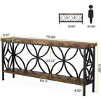 Console étroite Lantine de 180 cm avec rangement
