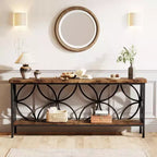 Console étroite Lantine de 180 cm avec rangement