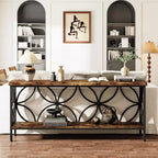 Console étroite Lantine de 180 cm avec rangement