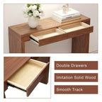 50 Wood Grain Bar Table with Drawers (Dark)