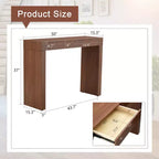 50 Wood Grain Bar Table with Drawers (Dark)