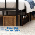 Single Bed XL Size 14 Inches (Approximately 35.6 cm) High Classic Metal Platform Bed Frame with Wrought Iron Headboard