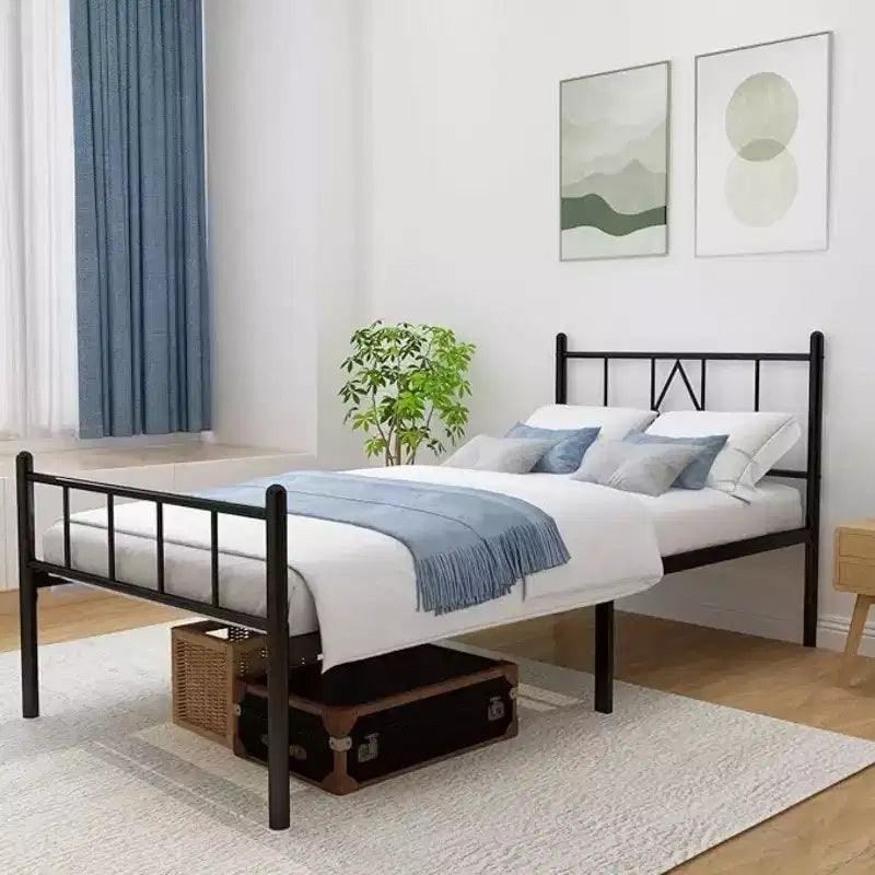 Cadre de lit plateforme simple XL de 35,6 cm de haut en métal classique avec tête de lit en fer forgé