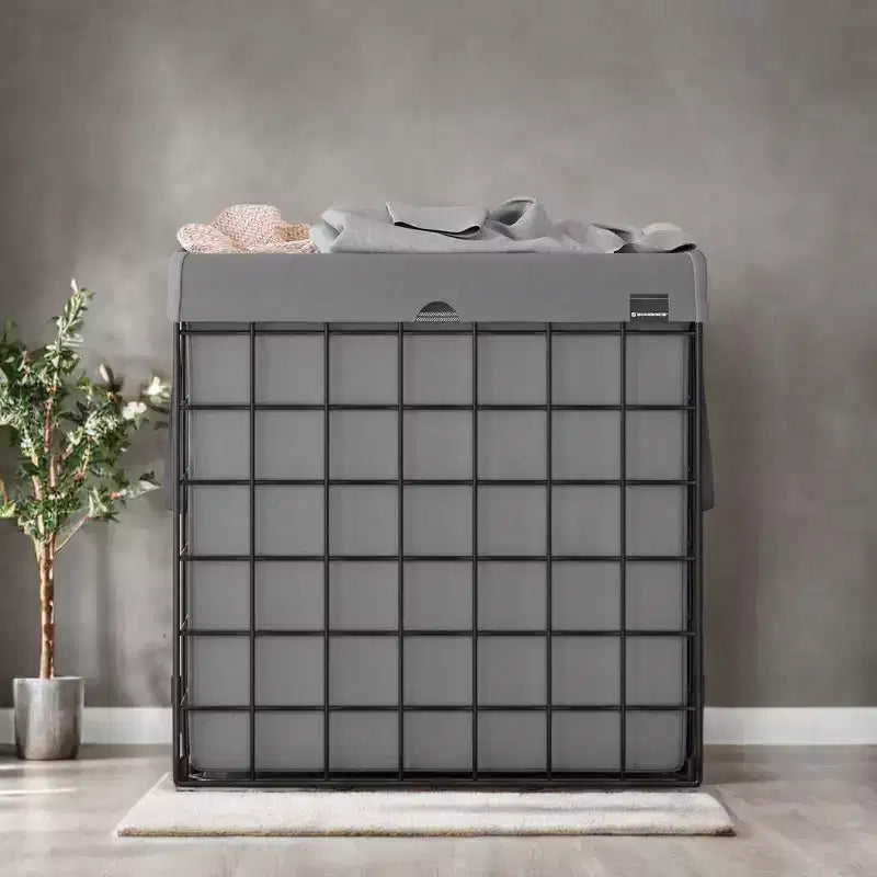 Panier à linge avec doublure amovible lavable, 110 L (29 gal.) Panier à linge pliable avec cadre en fil métallique