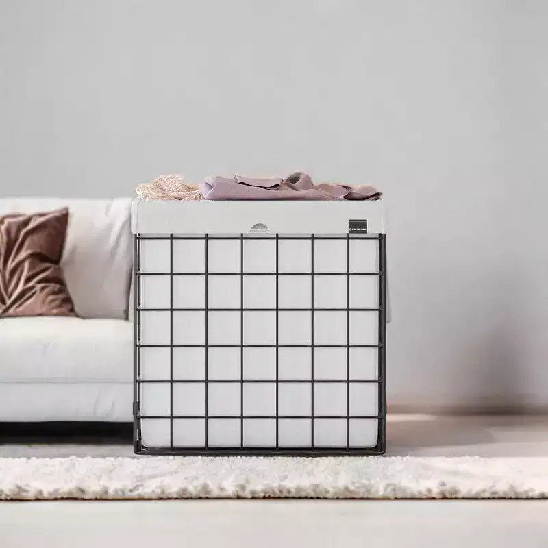 Panier à linge avec doublure amovible lavable, 110 L (29 gal.) Panier à linge pliable avec cadre en fil métallique
