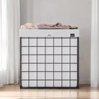 Panier à linge avec doublure amovible lavable, 110 L (29 gal.) Panier à linge pliable avec cadre en fil métallique