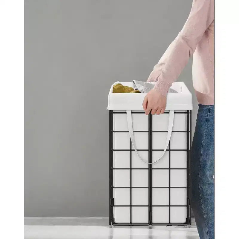 Panier à linge avec doublure amovible lavable, 110 L (29 gal.) Panier à linge pliable avec cadre en fil métallique