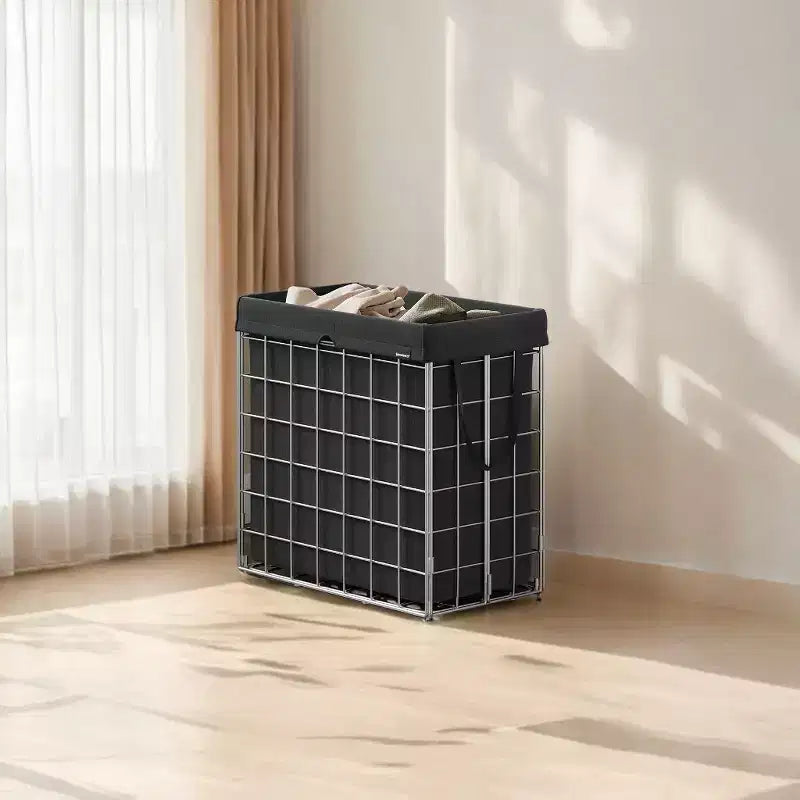 Panier à linge avec doublure amovible lavable, 110 L (29 gal.) Panier à linge pliable avec cadre en fil métallique