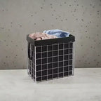 Panier à linge avec doublure amovible lavable, 110 L (29 gal.) Panier à linge pliable avec cadre en fil métallique