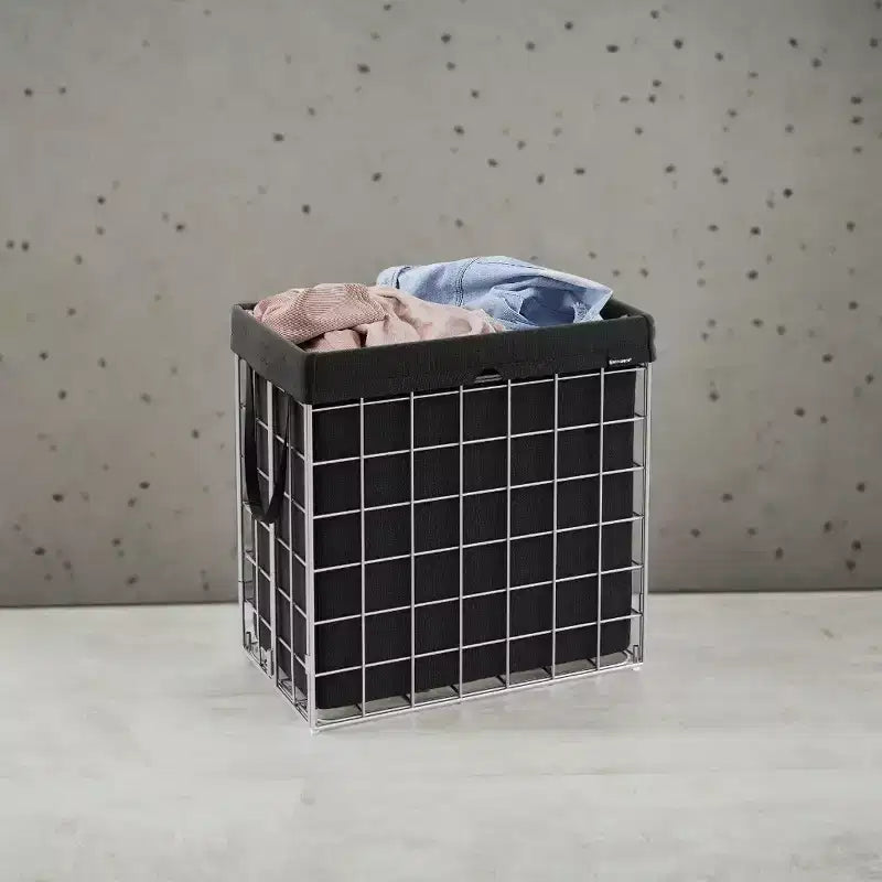 Panier à linge avec doublure amovible lavable, 110 L (29 gal.) Panier à linge pliable avec cadre en fil métallique