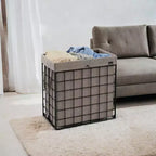 Panier à linge avec doublure amovible lavable, 110 L (29 gal.) Panier à linge pliable avec cadre en fil métallique
