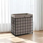 Panier à linge avec doublure amovible lavable, 110 L (29 gal.) Panier à linge pliable avec cadre en fil métallique
