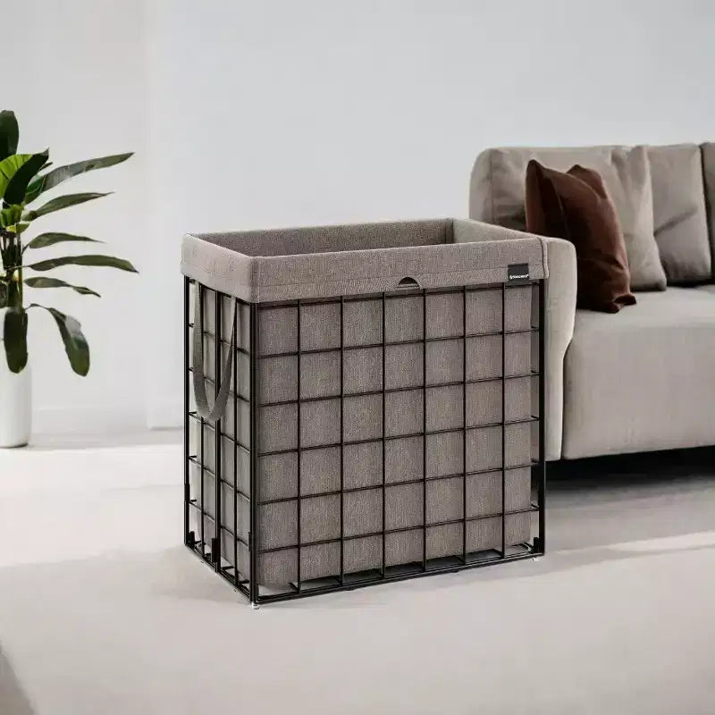Panier à linge avec doublure amovible lavable, 110 L (29 gal.) Panier à linge pliable avec cadre en fil métallique