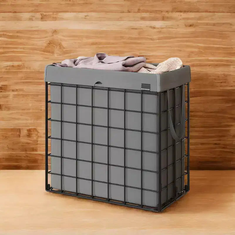 Panier à linge avec doublure amovible lavable, 110 L (29 gal.) Panier à linge pliable avec cadre en fil métallique