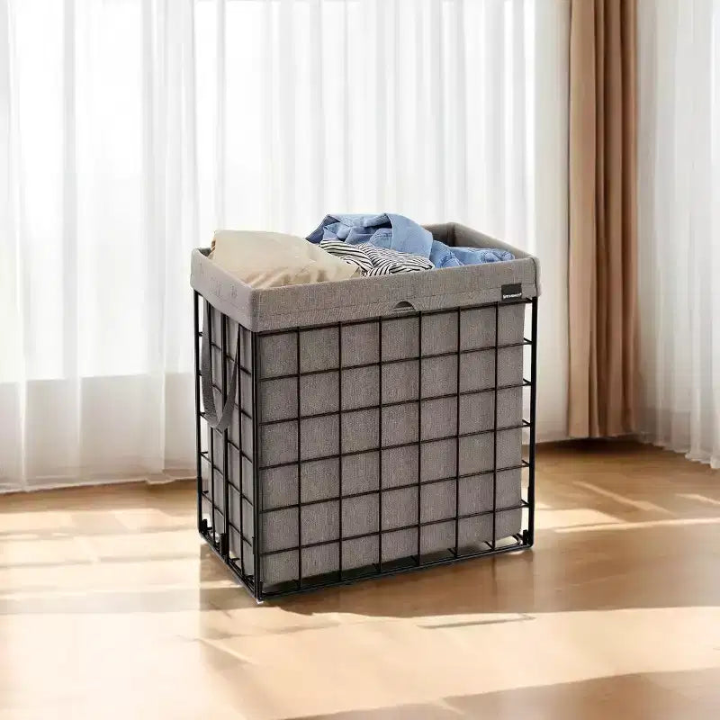 Laundry Hamper with Removable Washable Liner, 29 Gal. (110L) Collapsible Clothes Basket with Metal Wire Frame Laundry Bin