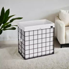 Panier à linge avec doublure amovible lavable, 110 L (29 gal.) Panier à linge pliable avec cadre en fil métallique