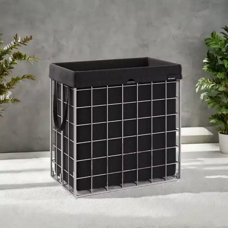 Panier à linge avec doublure amovible lavable, 110 L (29 gal.) Panier à linge pliable avec cadre en fil métallique