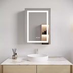 26x20 LED Bathroom Medicine Cabinet, Anti-Fog, Waterproof, Dimmable, Touch Switch, Recessed/Surface Mount