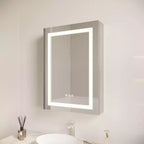 Armoire de toilette à LED 26x20, anti-buée, étanche, dimmable, interrupteur tactile, montage encastré/en surface