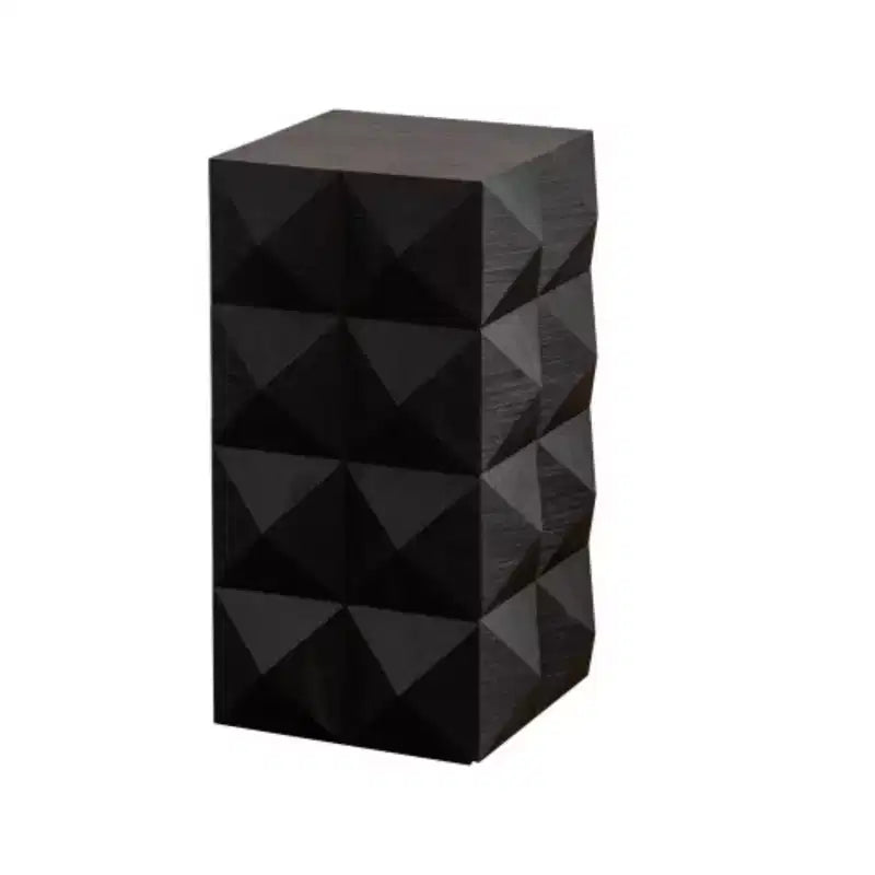 23.62Height Three-dimensional Embossed Pattern Design Retro Side Table Retro Furniture Black