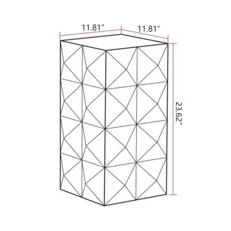 23.62Height Three-dimensional Embossed Pattern Design Retro Side Table Retro Furniture Black