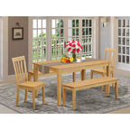 HomeStock Caan5c Oak Rectangle 5 Piece Dining Set