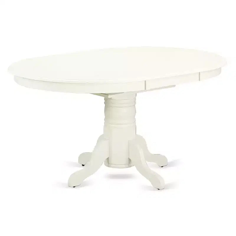 HomeStock 5 Piece Dining Set Oval Table Linen White Kitchen Set 42x60 Inch