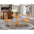 HomeStock Round Kitchen Table Set Oak Wood Finish Modern Style