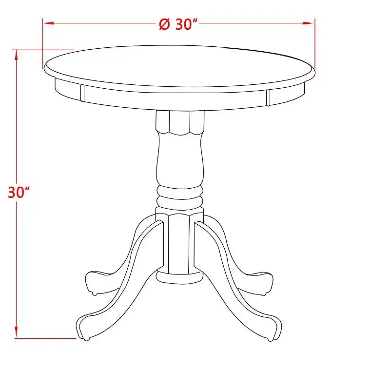 HomeStock Round Kitchen Table Set Oak Wood Finish Modern Style