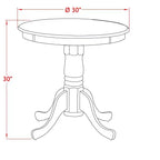 HomeStock Round Kitchen Table Set Oak Wood Finish Modern Style