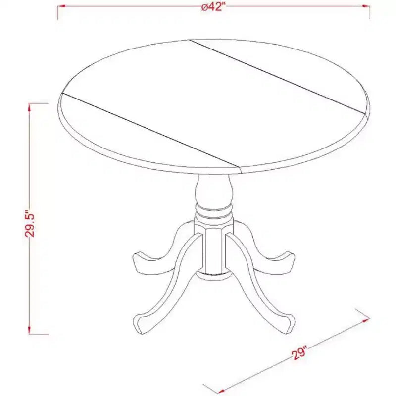 Ensemble de table à manger ronde avec abattants HomeStock de 42 pouces