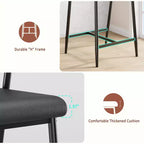 Lot de 2 tabourets de bar avec siège plus large, tabourets de bar rembourrés de 26 pouces avec repose-pieds, ensemble de tabourets de bar modernes avec dossier et accoudoirs pour îlot de cuisine, assemblage facile