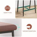 Lot de 2 tabourets de bar avec siège plus large, tabourets de bar rembourrés de 26 pouces avec repose-pieds, ensemble de tabourets de bar modernes avec dossier et accoudoirs pour îlot de cuisine, assemblage facile