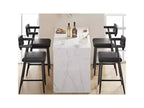 Lot de 2 tabourets de bar avec siège plus large, tabourets de bar rembourrés de 26 pouces avec repose-pieds, ensemble de tabourets de bar modernes avec dossier et accoudoirs pour îlot de cuisine, assemblage facile