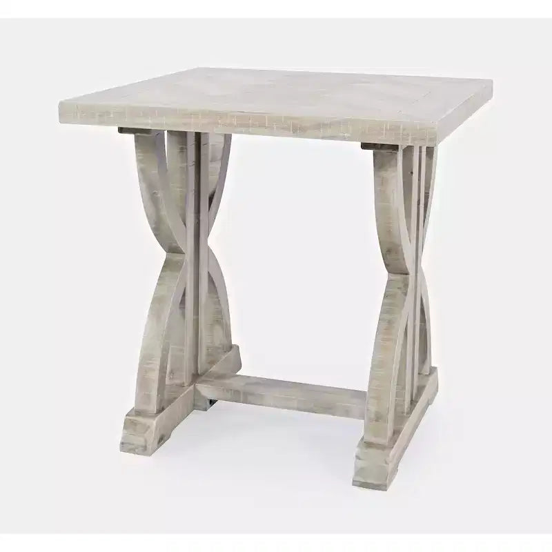 Jofran,Fairview Transitional Herringbone Distressed Acacia End Table