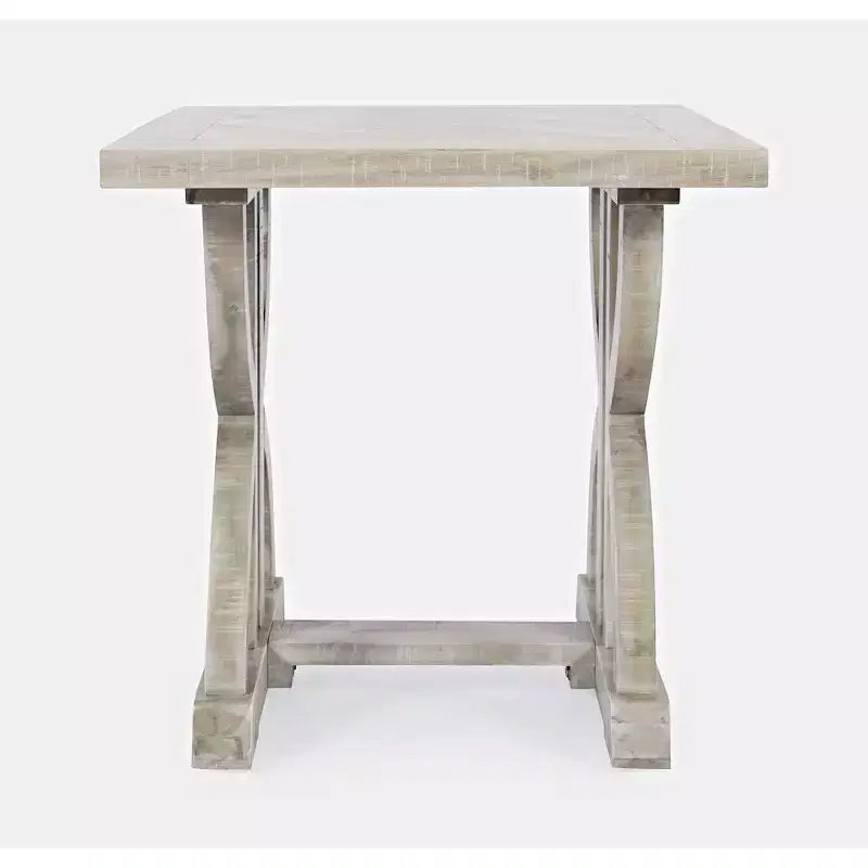 Jofran,Fairview Transitional Herringbone Distressed Acacia End Table