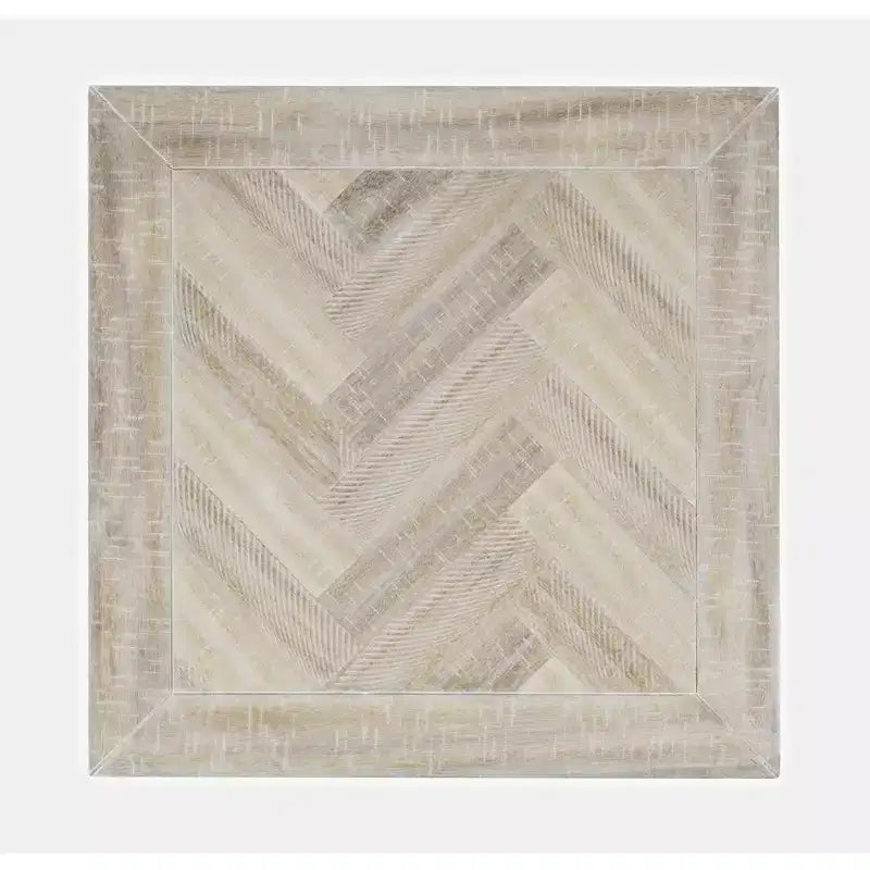 Jofran,Fairview Transitional Herringbone Distressed Acacia End Table