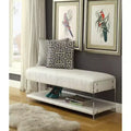 Inspired Home Galileo PU Leather Acrylic Shelf Bench
