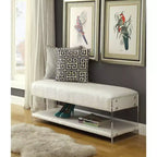Inspired Home Galileo PU Leather Acrylic Shelf Bench