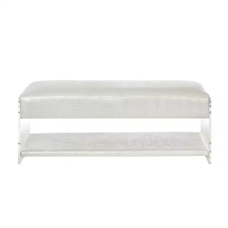 Banc de rangement Inspired Home Galileo en cuir PU et acrylique