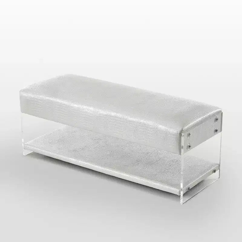 Banc de rangement Inspired Home Galileo en cuir PU et acrylique
