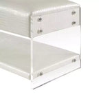 Banc de rangement Inspired Home Galileo en cuir PU et acrylique