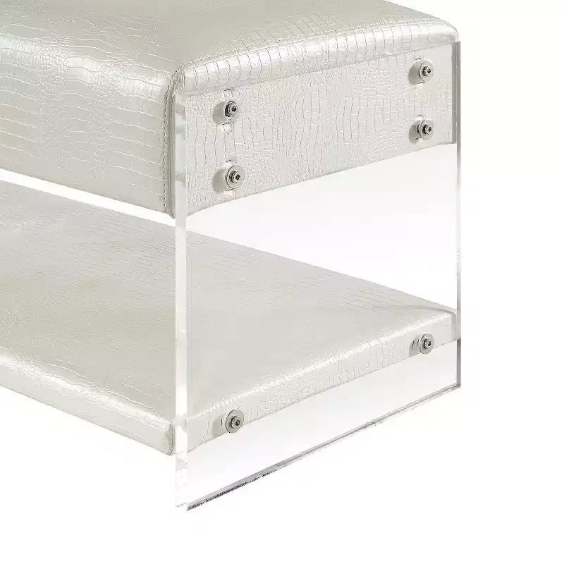Banc de rangement Inspired Home Galileo en cuir PU et acrylique