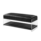 Banc de rangement Inspired Home Galileo en cuir PU et acrylique