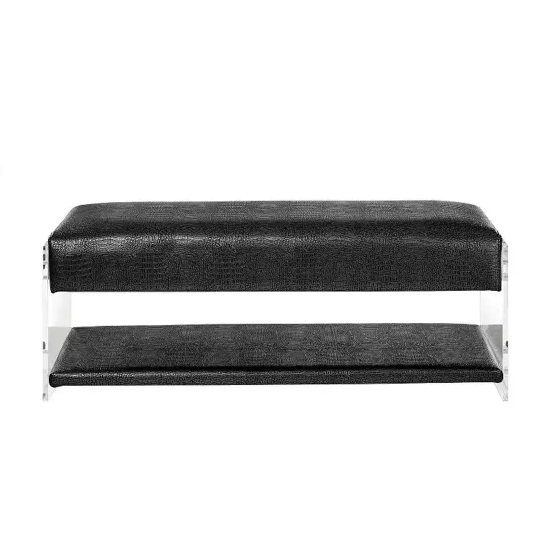 Banc de rangement Inspired Home Galileo en cuir PU et acrylique